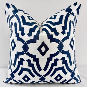 Blue & White pillow cover. Chevelle  Print  Pillow cover. Blue and white Sham. Cotton.  Sham Pillow case.Select your size.