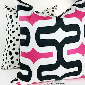 Black & white. 18x18 Dalmatian print pillows. Dalmatian. Animal print. Cushion Covers. Pillow Case. Farmhouse Pillow cover. Euro sham cover image 2