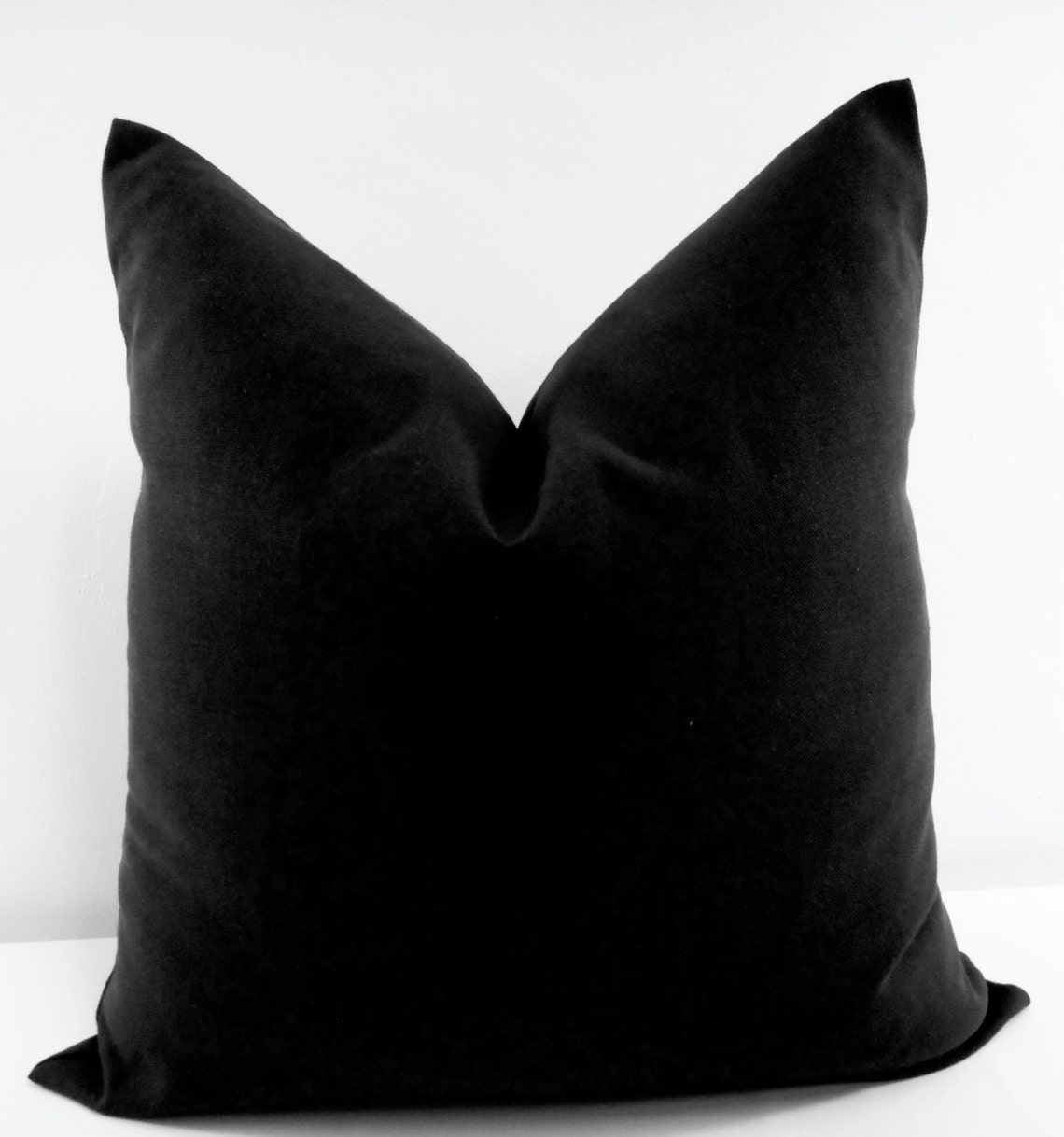 Black Pillow Cover. Solid Dyed Black. Sofa Pillow Cover. Euro - Etsy