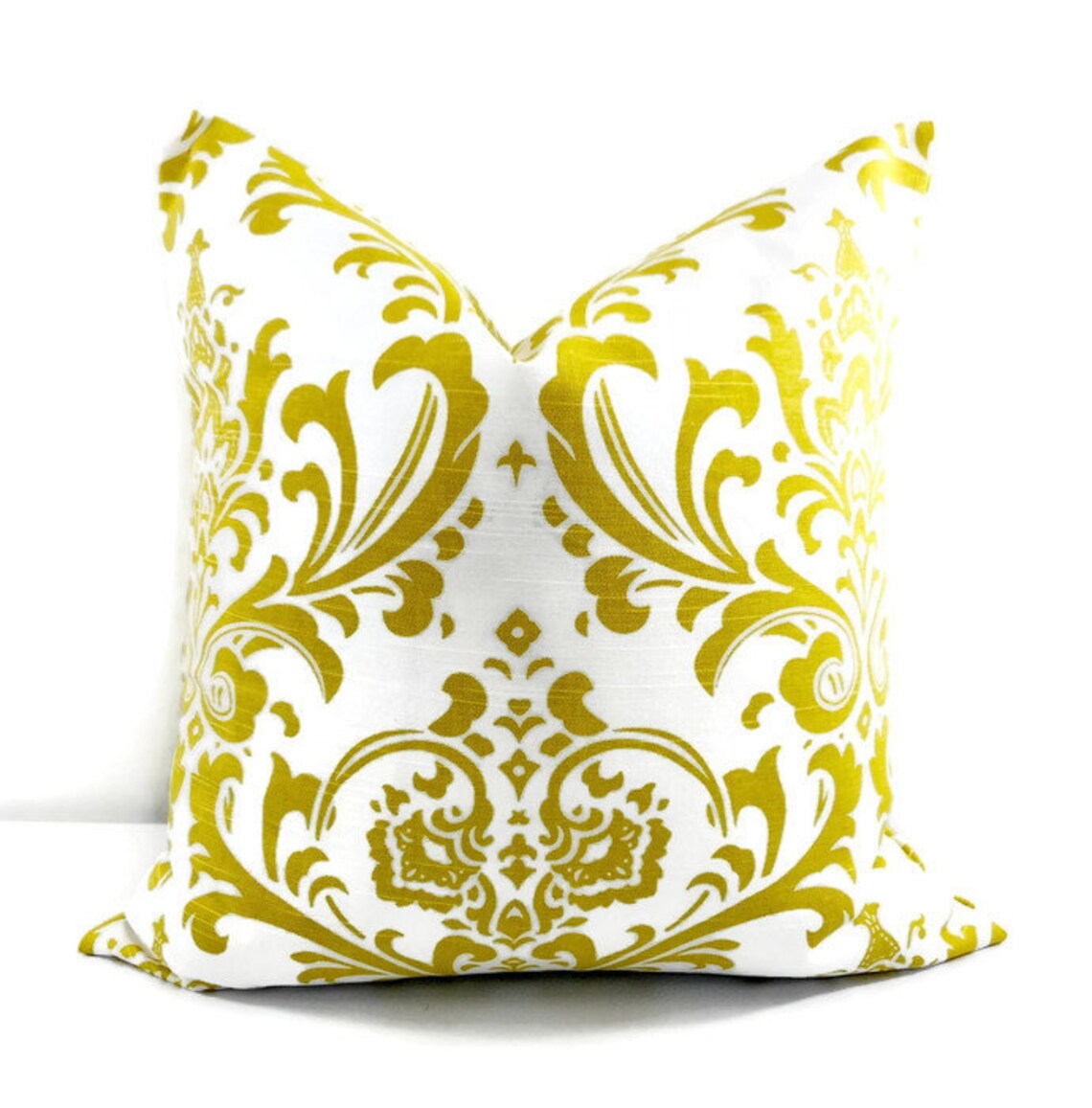 Green Pillow. Artist Green Pillow Cover. Damask Pillow Cover. Etsy