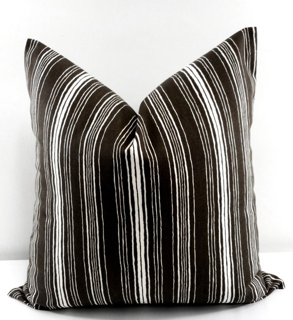 FARMHOUSE DECOR Brown Pillow Cover. Stripe Sofa pillow ... FARMHOUSE DECOR Brown Pillow Cover Stripe Sofa pillow