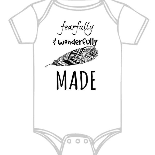 Fearfully and Wonderfully Made Onesie Dapper baby