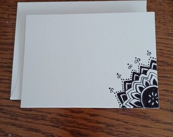Hand Drawn Zentangle Cream Greeting Card