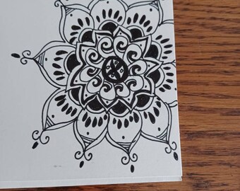 Hand Drawn Zentangle Cream Greeting Card