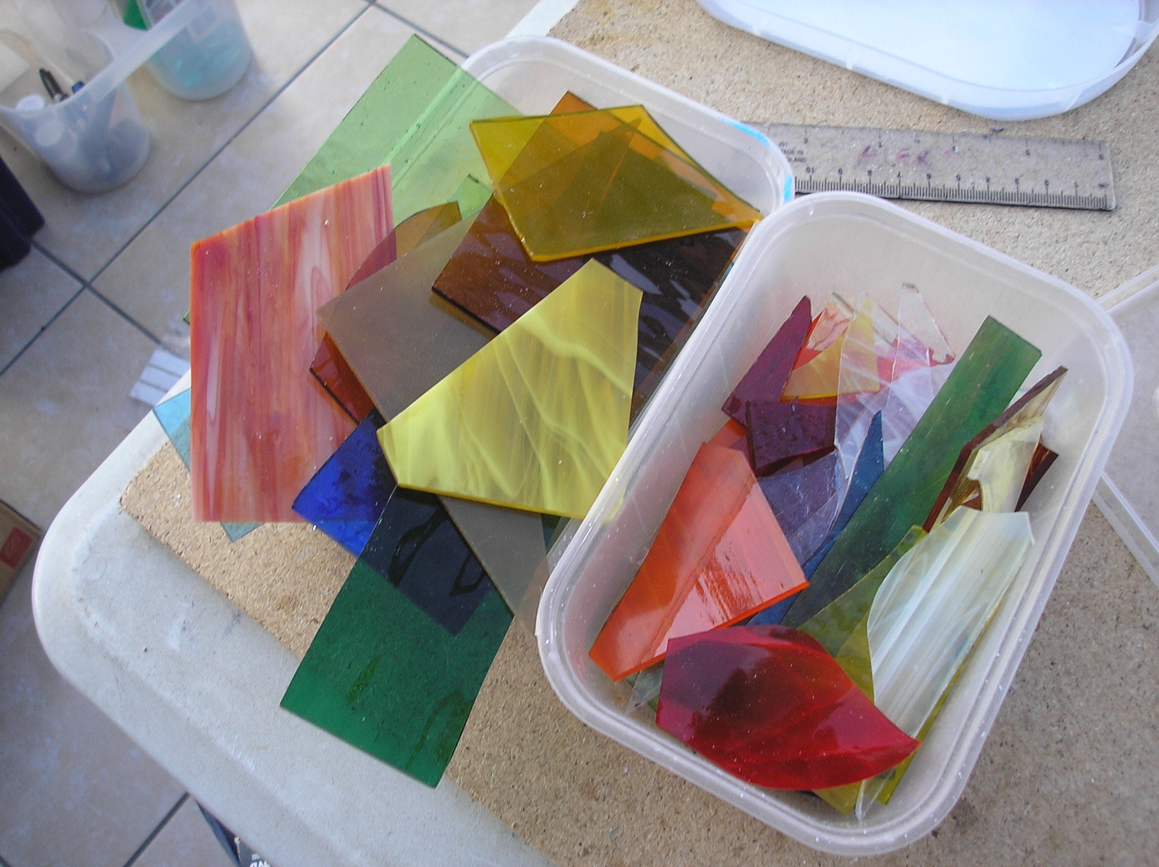 Stained glass offcuts for mosaic crafts 1 kg mixed colours Etsy