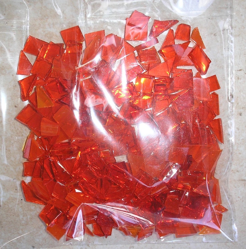 Orange Stained Glass Tiles for Mosaic Crafts Glass Pieces Etsy