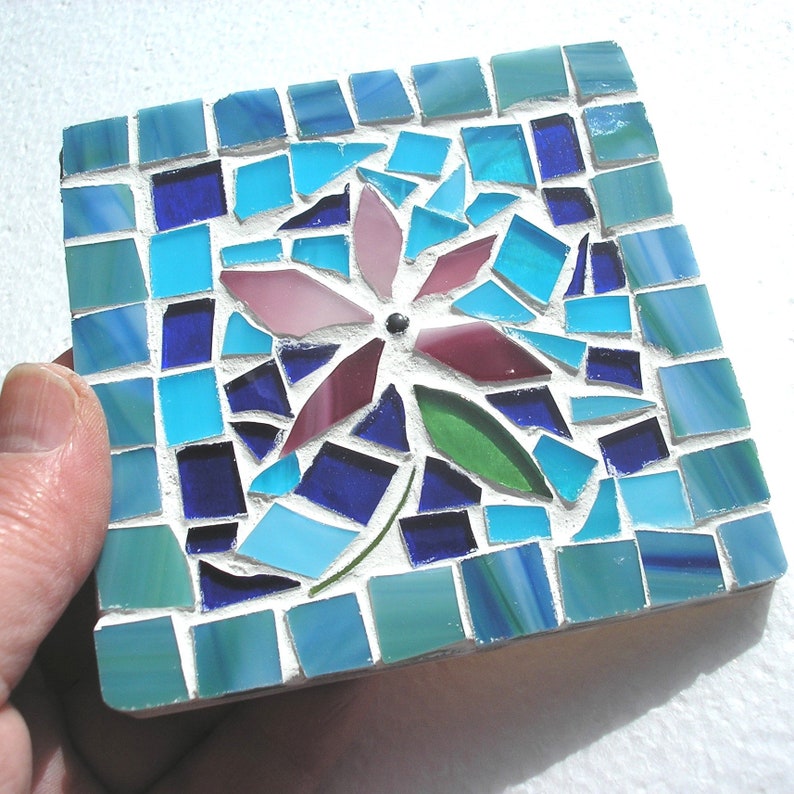 Make your own stained glass mosaic coaster kit hobby kit Etsy