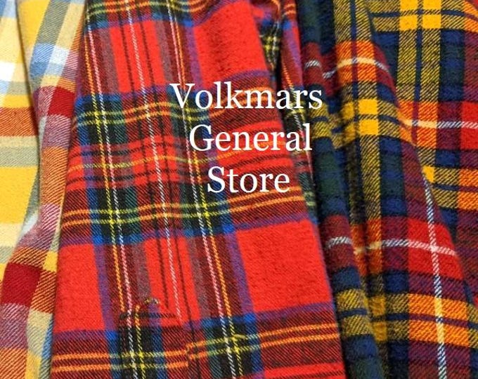 Vintage Upcycled Cotton Flannel Shirt: Men's Sizes, Assorted Colors