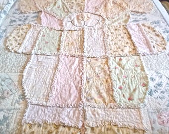 Vintage 1980's Child Patchwork Puppy Blanket That a Little One Can Hug Hold & Love -K-