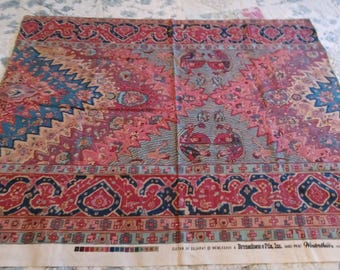 Vintage Suttan of Gujarat 1987 Brunschwig & Fils, Inc. Winterthur Adaption Print Decor Textile Pillow Material -I-