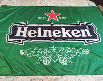 Vintage Heineken Beer Flag by Faber Flags & Banners Never been Outside for Bar Restaurant Wall Flagpole -K-