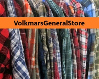 Flannel Shirt Unisex Vintage Pick Color & Size From Drop Down Menus FREE SHIPPING