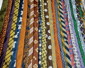 Vintage Men's Ties Stitched Together for A Chair or Stool Cover or Other Craft Project -F-