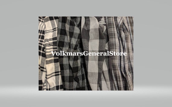 Two Black/Gray Flannel Shirts For Men or Women Fla