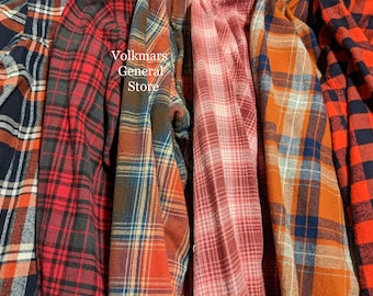 Bundle Sale Two Size 2X Flannels For One Price Soft Plaid Cotton Vintage Flannel