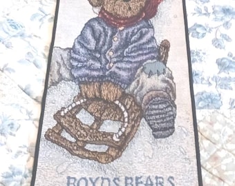 Vintage Boyds Bears & Friends We All Need a Little Push Now and Then on Wooden Bar to Hang -K-