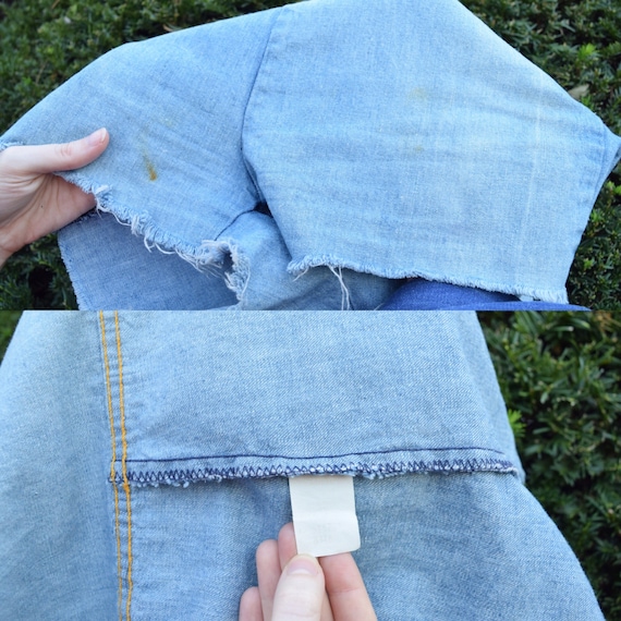 70s Denim Overall Zipper Shorterall Cutoffs // Se… - image 10