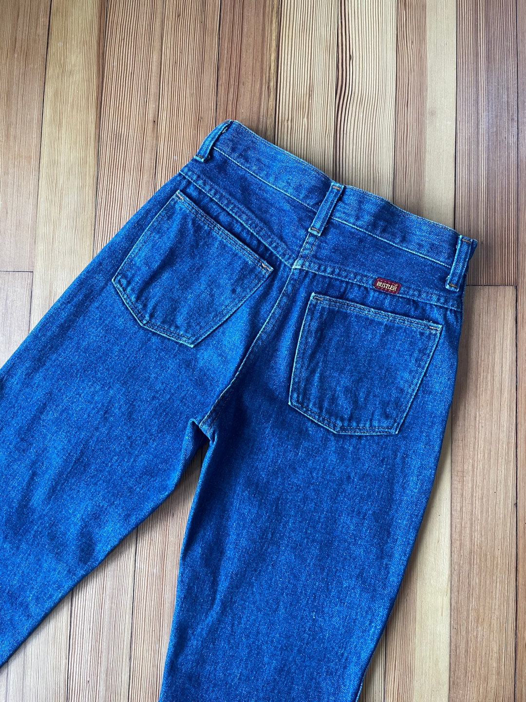 70s 80s Rustler Denim Jeans Straight Cut Made in USA 100% Cotton
