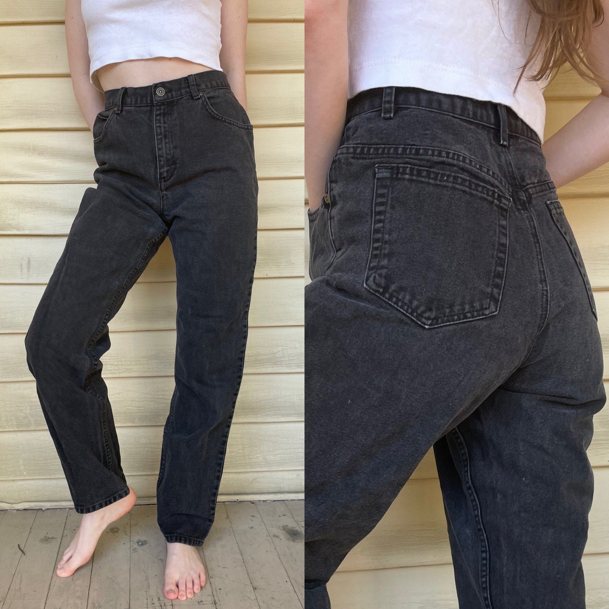 90s High Waist Black Denim Jeans // Liz 