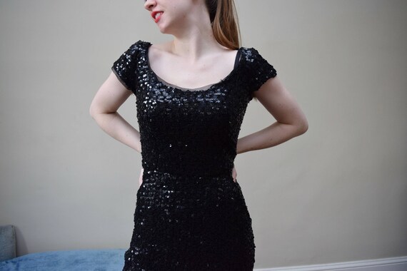 50s Peggy Hunt Bombshell Knit Sequin Dress // VLV… - image 2