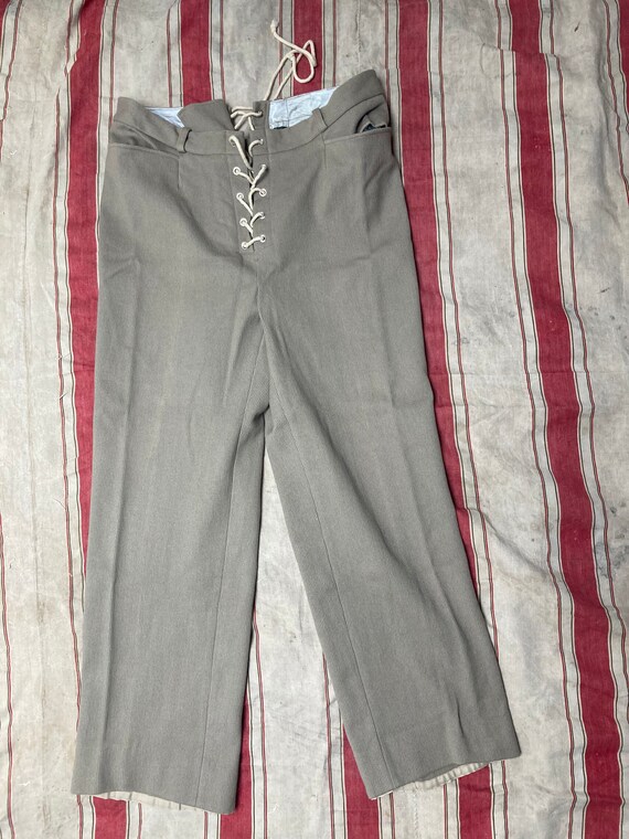 Midcentury French Drawstring Hunting Trousers Cor… - image 8