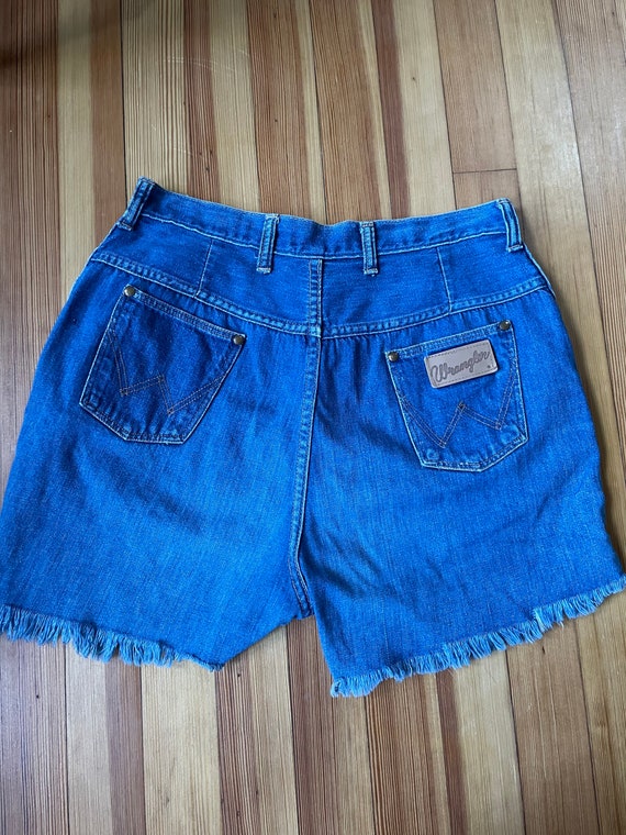 50s 60s Wrangler High Waist Jean Shorts Cut Off J… - image 7