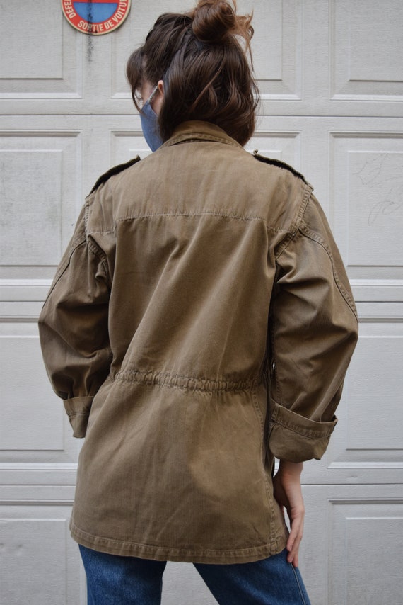 40s French M47 Jacket // Brown Herringbone Cotton… - image 8