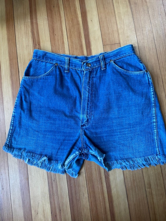 50s 60s Wrangler High Waist Jean Shorts Cut Off J… - image 6