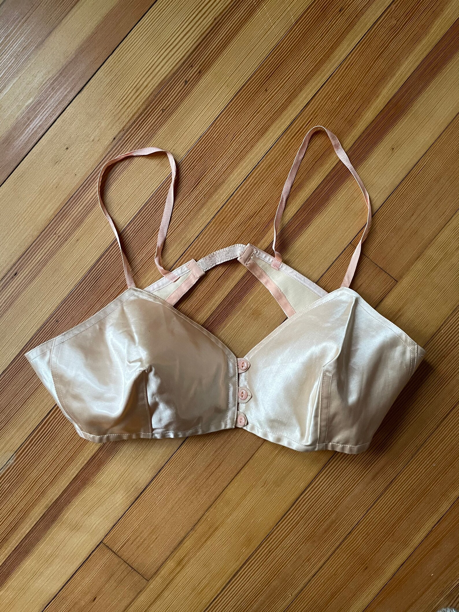 30s French Bullet Bra Satin Pink Deco Lingerie Vedette Paris Etsy Australia