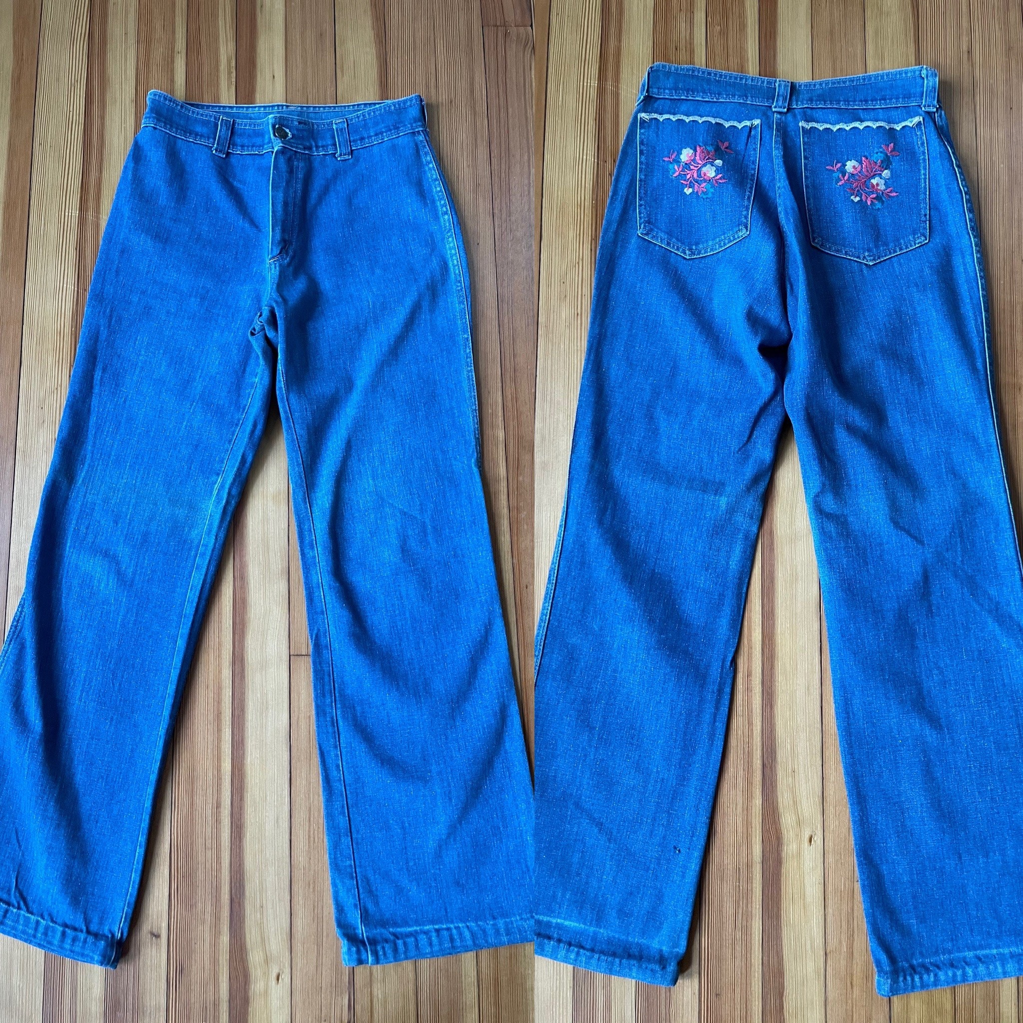 Jean Enfant Gymboree - Taille 4/104 - Broderie Florale Style Hippie - Neuf Avec étiquettes - Modèle ST117