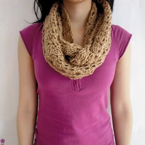 Infinity scarf crochet pattern. Easy level. Loops up to 3 times _ C06 image 2