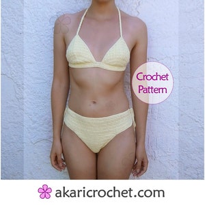 Bikini set crochet patters. Crochet bikini thong + triangle bikini top crochet PATTERN _  C19M53