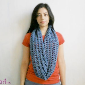 Lacy circular scarf crochet Pattern. Long infinity scarf PDF crochet pattern _ C08 image 1
