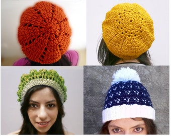 PACK 1 pattern FREE. 4 crochet hat patterns _ PGR3