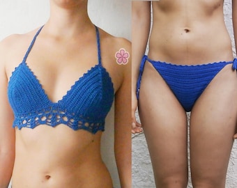 Crochet triangle bikini top + Cheeky bikini panties set. Crochet PATTERN // PRINCESS crochet bikini pattern _ C25M57