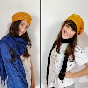 Crochet beret PDF pattern. Kids & adults hat. Easy level crochet hat pattern // DESERT FLOWER hat_ L03 image 2