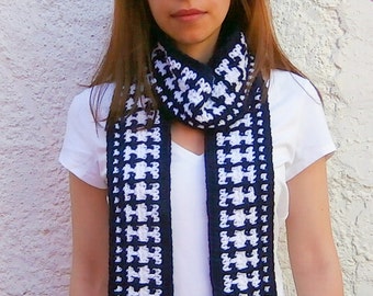 Scarf crochet pattern. Tapestry like regular crochet pattern // Stars In The Night scarf crochet Pattern _ M51