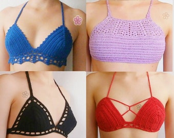 1 bikini top patterns FREE. 4 crochet bikini tops pattern pack. Sexy crochet bikini tops _ PBK5