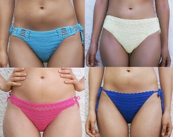 1 FREE. 4 crochet bikini panties pattern pack. Bikini bottoms crochet pattern _ PBP1
