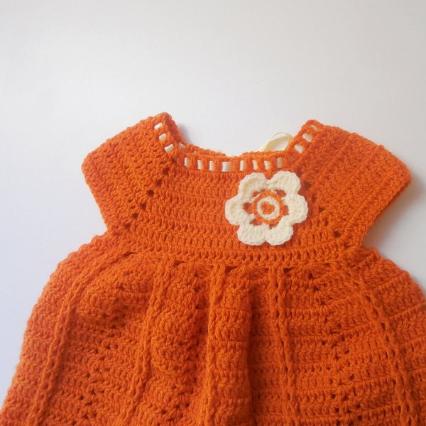 Crochet baby dress, new born to 24 months. Baby girl dress pattern // LITTLE PUMPKIN baby dress crochet pattern _ C41