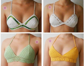 1 FREE crochet pattern. 4 crochet bikini tops PDF crochet patters. Sexy crochet bikini tops. Instant download_ PBK4