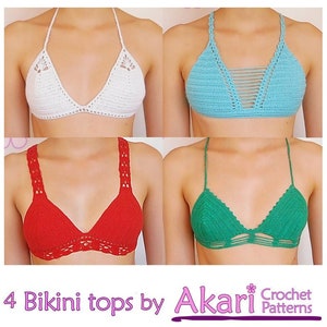 1 bikini top patrones GRATIS. 4 paquete de patrones de tops bikini de ganchillo. Sexy tops bikini de ganchillo _ PBK6 image 1