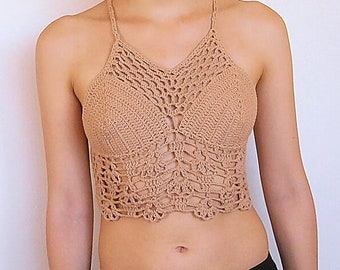 Crochet halter top pattern / boho festival top // The GLORIA top crochet pattern _ C32