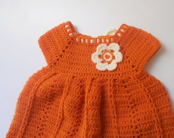 Crochet baby dress, new born to 24 months. Baby girl dress pattern // LITTLE PUMPKIN baby dress crochet pattern _ C41