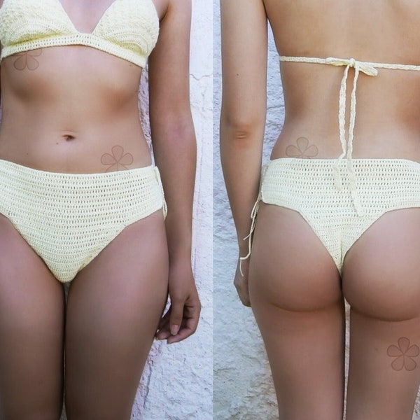 High Waisted Thong Bikini Bottom Crochet Pattern _ M53