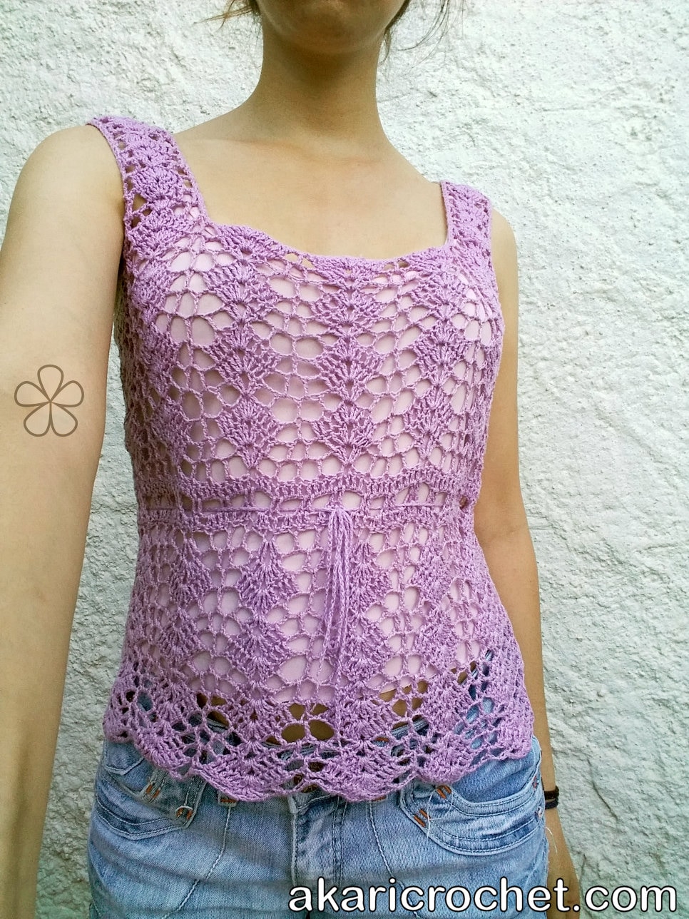 Square neck crochet blouse pattern. Sleeveless top crochet Etsy