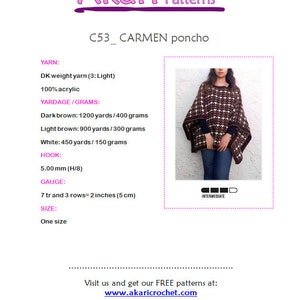 Cozy crochet poncho Pattern. 2 positions // The CARMEN poncho _ C53 image 7