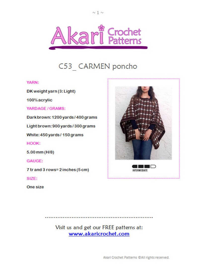 Cozy crochet poncho Pattern. 2 positions // The CARMEN poncho _ C53 image 7