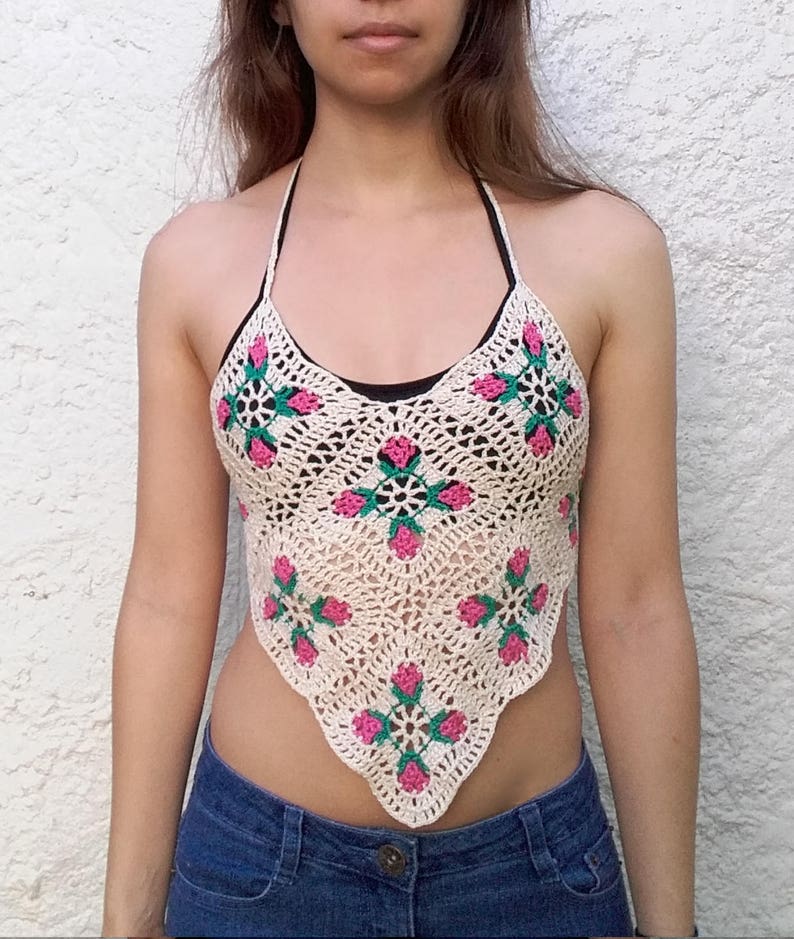 1 PATTERN FREE. 4 lacy crochet crop tops. Festival top crochet patterns. Instant download_ PCT5 image 3