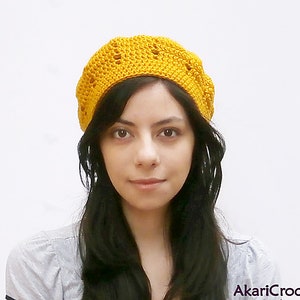 Crochet beret PDF pattern. Kids & adults hat. Easy level crochet hat pattern // DESERT FLOWER hat_ L03 image 7